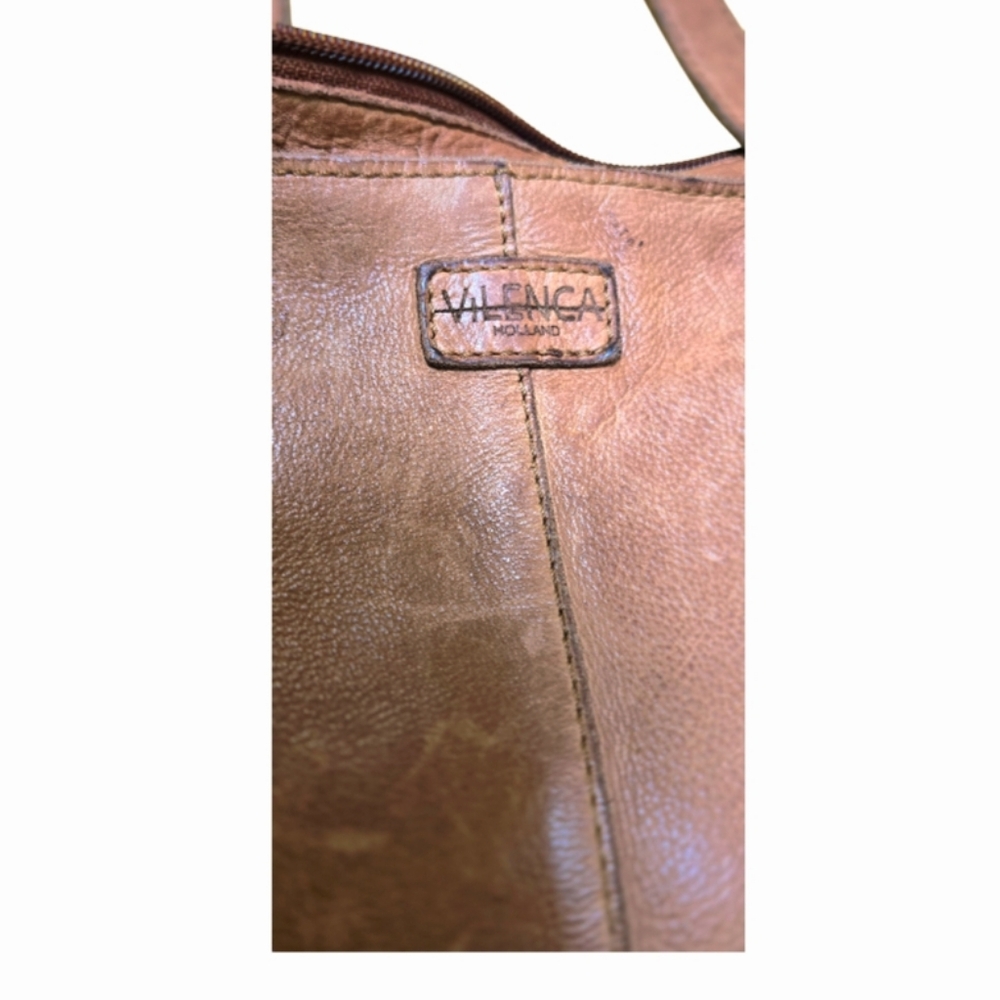 Beautiful *Vilenca Holland Olivia Woven Accent Cognac Leather Shoulder Bag - Picture 4 of 9